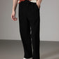 Pantaloni cu picior tubular cu nervuri