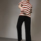Pantaloni cu picior tubular cu nervuri