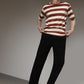 Pantaloni cu picior tubular cu nervuri