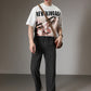 Pantaloni cu picior tubular cu nervuri